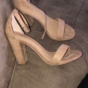 Express suede nude heels